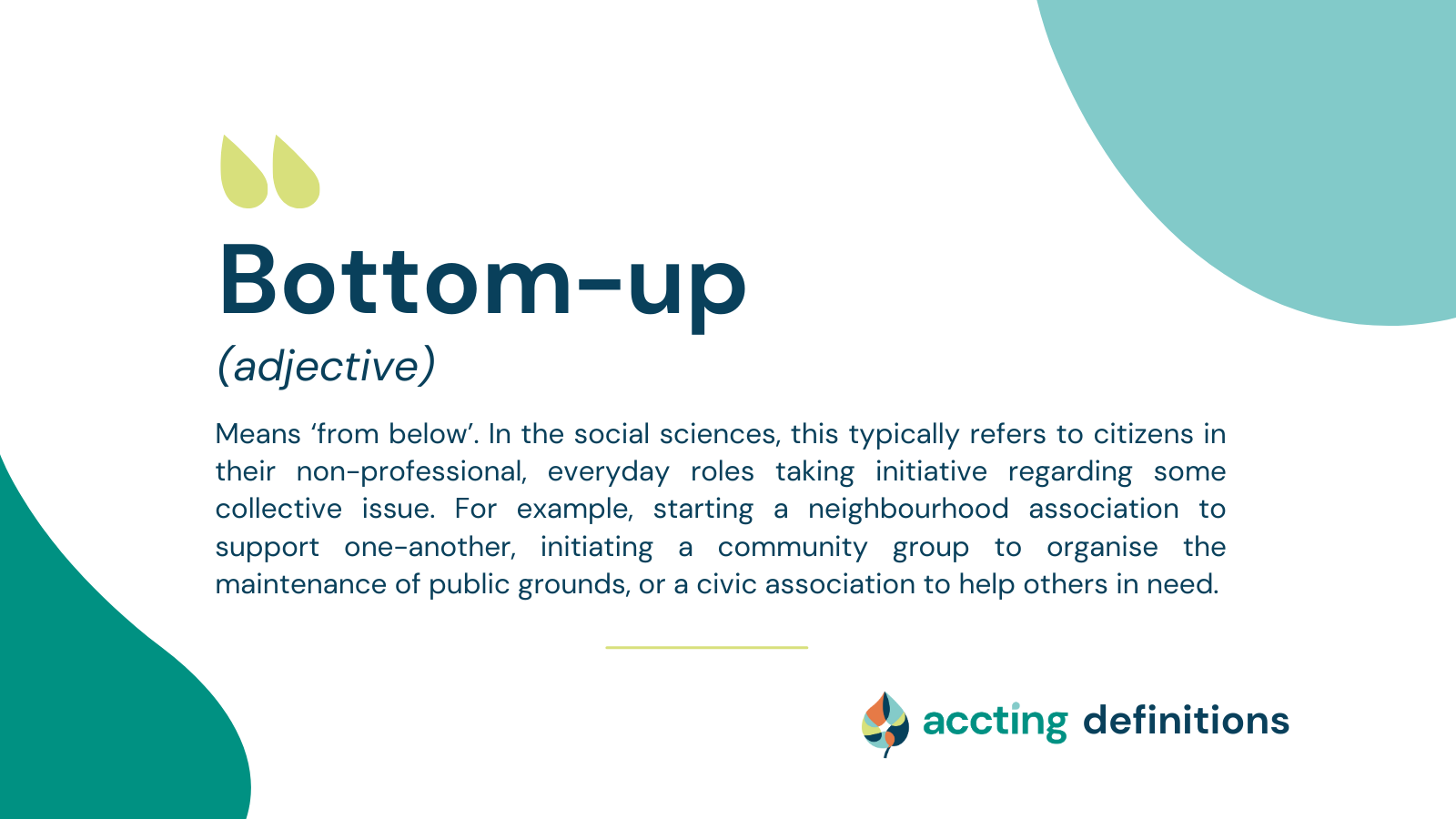 What Does Bottom up Mean Accting