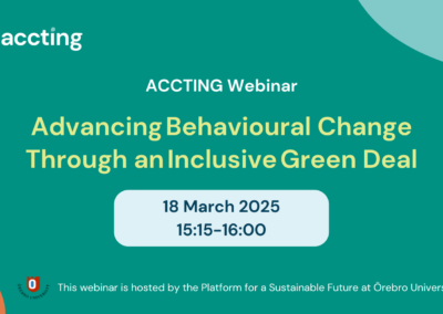 ACCTING webinar: Advancing Behavioural Change Through an Inclusive Green Deal