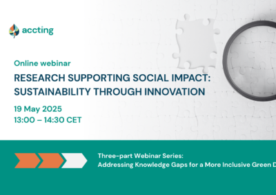 Webinar: Research Supporting Social Impact – Sustainability through Innovation